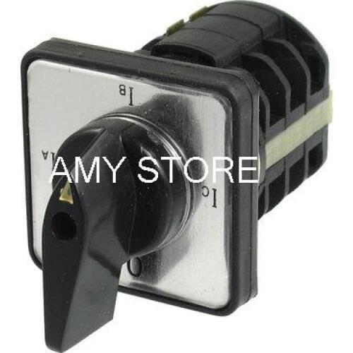 AC 220V-660V 20A IC-0-IA-IB 12 Screw Terminals Rotary Changeover Switch