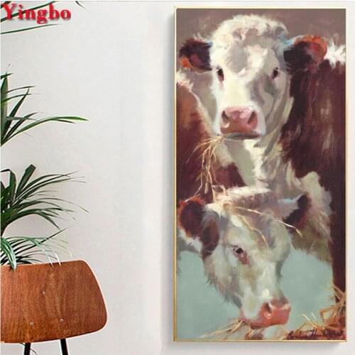 Full SquareRound Drill 5D DIY Diamond Painting cow animal patterns bead Embroidery Cross Stitch 3d Pictures Mosaic Home Decor