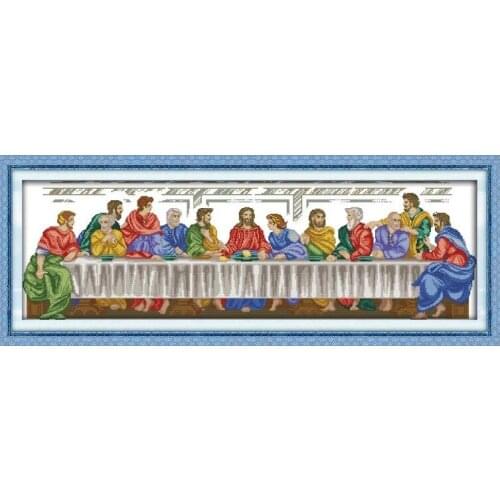 Free The Last Supper(2)!DIY 11CT14CT Counted Cross Stitch Sets Kit For Needlework Embroidery Circular Knitting Needles Wholesale