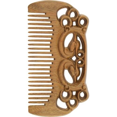 Handmade Wood Comb for Detangling and Styling Wet or Dry Curly, Thick, Wavy, or Straight Hair, Beards