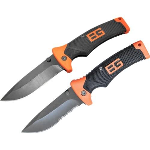 DuoClang Outdoor Tactical Folding Blade Knife Black Titanium Steel Survival Pocket Knives with Bag