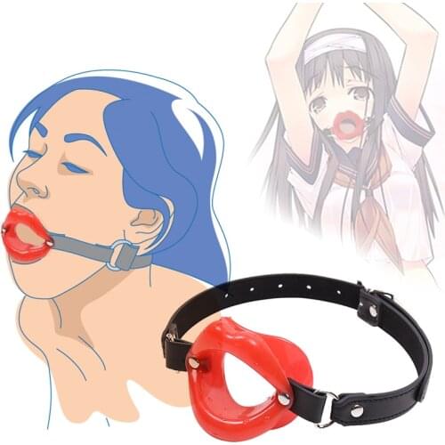 Adult PU Erotic Slave Lips O Ring Open Mouth Gag Oral Fetish Bdsm Bondage Restraints Erotic Toys Sex Toy For Woman Couples Games