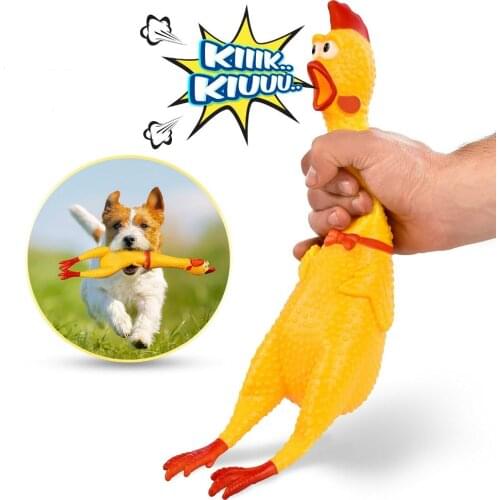 Pet Dog Toys Screaming Chicken Dog Molars Rubber Chicken funny Dog chew Toy