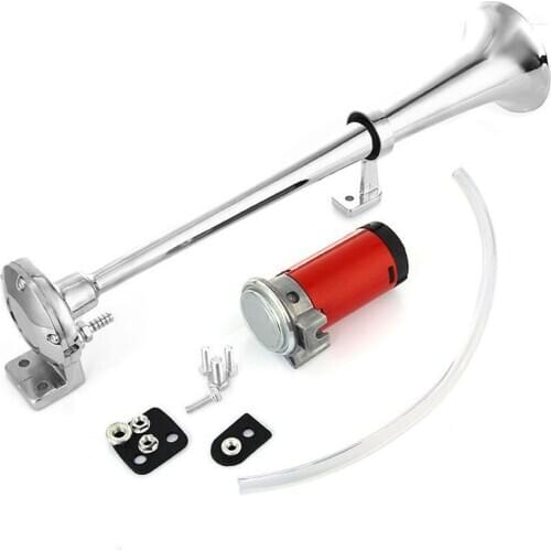 12V Car Air Horn Super Strong Universal 150DB Single Trumpet Compressor 17 Inch For Truck Boat Motorcycle