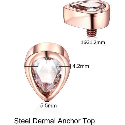 Stainless Steel Dermal Top Rose Gold Micro Dermal Anchor Top Skin Diver Titanium Dermal Anchor Surface Piercings Body Jewelry