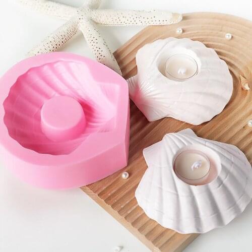 Creative DIY Hand-made Scented Candle Gypsum Shell Candle Holder Cute Ocean Style Silicone Mold Candle Making Supplies
