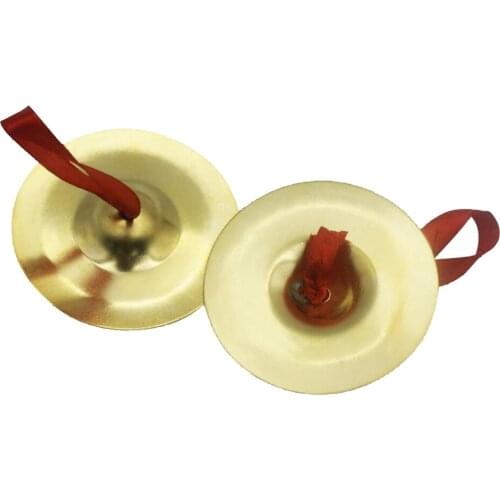 2pcs Brass Finger Cymbals Golden Belly Dancing Musical Instrument