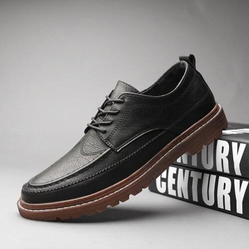 New in 2021 Retro English Style Men Casual Lace-Up Martin Boots Brand Mens Shoes Vogue Wild Outdoor Walking Man Shoes