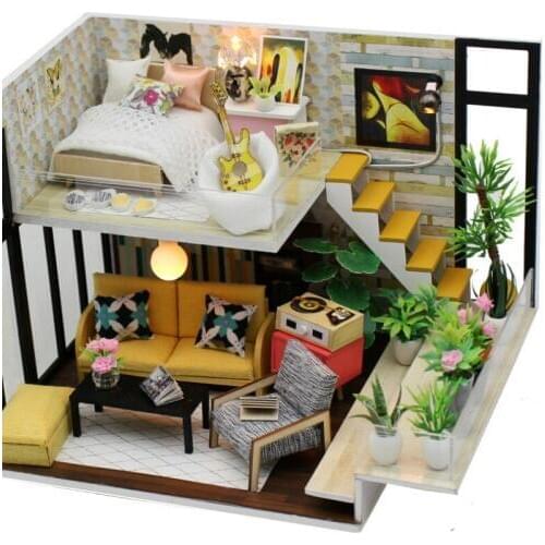 New creative handmade DIY wooden house kit with dustproof with light Christmas gift 3D Dollhouse.Cynthias Holiday,birthday gift