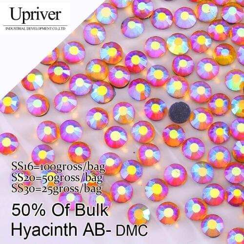 Bulk Packing Shiny Stones Flatback Best Quality SS16 SS20 SS30 Hyacinth AB Hotfix Rhinestones
