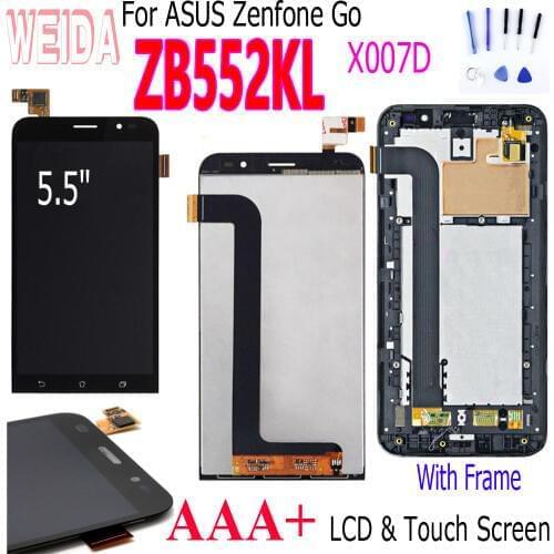 WEIDA original 5.5" For Asus Zenfone GO ZB552KL X007D LCD Touch Screen For Asus Zenfone GO ZB552KL lcd Display Assembly