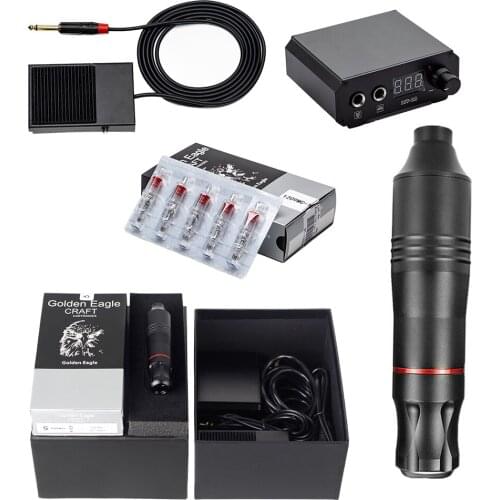 Professional Tattoo Kits Rotary Pen 2A Mini Power Supply Pedal Tattoo Mabuchi Motor Strong Quiet Permanent Makeup Pen