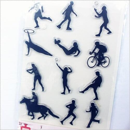 11.3*15.56cm Athletes Account Transparent Silicone Rubber Clear Stamps Cartoon For Scrapbooking/DIY Wedding Album