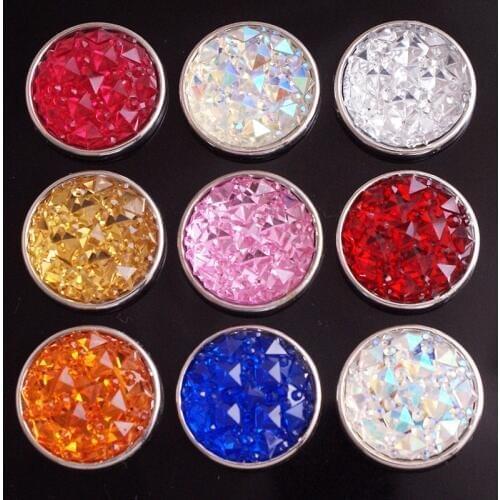 HOT SALE 10pcs/lot Color flower 18mm Resin snap button for snap jewelry DIY MF208