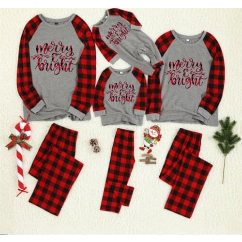 Christmas Pajamas Set Family Matching Clothes Xmas Party Club Pj Set Home wear Women Men Kid Plaid Sleepwear Nightwear Outfit