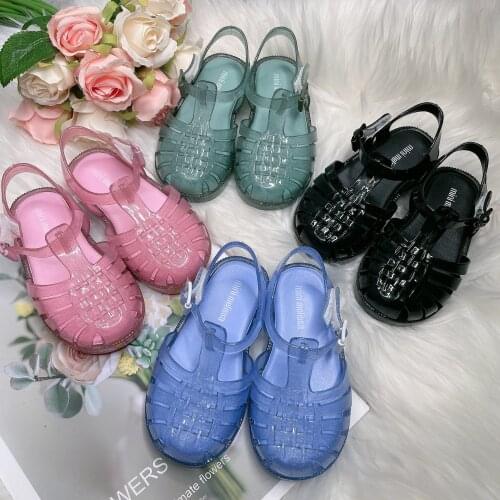 2021 New Kids Roma Sandal for Summer Mini Melissa Fashion jelly shoes for girl and boy Childre PVC Candy Shoes Boy Sandal HMI001