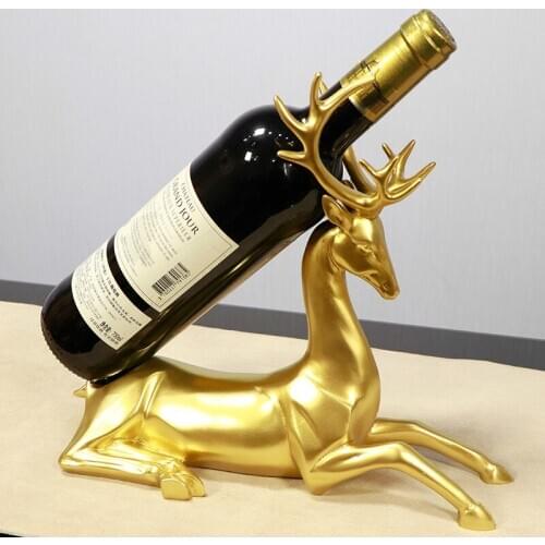SCULPTURE DEER RESIN STATUE WINE RACK HOME DECOR NORDIC HOME DECORATION TABLETOP DECORATIVE WINE CABINET DEER STATUES