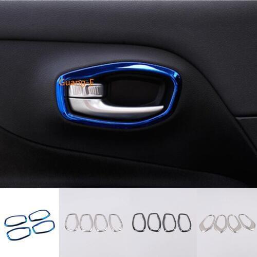 Car Styling Cover Inside Stick Trim Stainless Steel Door Inner Handle Bowl Frame 4pcs For Jeep Renegade 2016 2017 2018 2019 2020