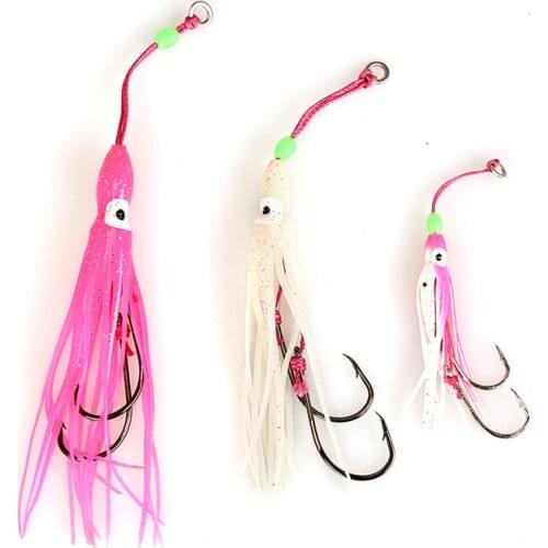 Luminous 6/10/12cm Octopus Jigs Squid Jig Hooks For Inchiku Jigs Fishing Lures Pesca Inchiku Assist Hook Accessories 2pcs