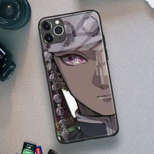 Tengen Uzui Kimetsu No Yaiba Anime Soft TPU Glass Phone Case for IPhone SE 6s 7 8 Plus X Xr Xs 11 12 Mini Pro Max Samsung Redmi