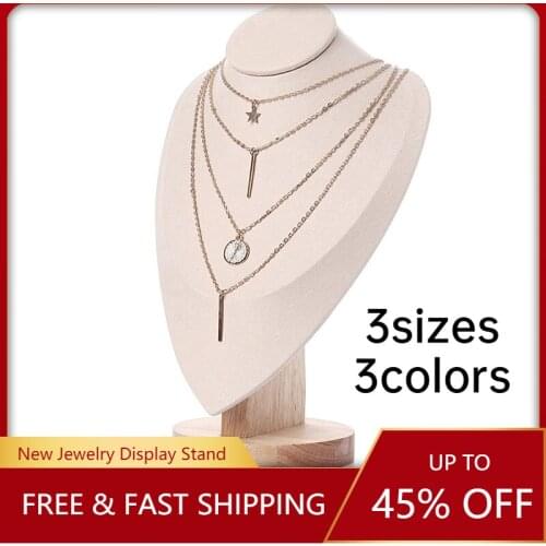 Velvet Necklace Chain Jewelry Bust Display Holder Stand,Necklace Bust Jewelry Bust Stand, Pendant Chain Organizer