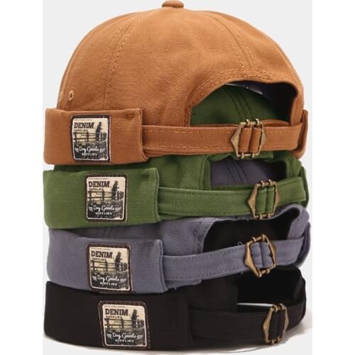 2021 New Fashion Men And Women Easy Matching Patch Couple Hip-hop Skullcap Beanie Hat Cap Adjustable Retro Vintage Cap