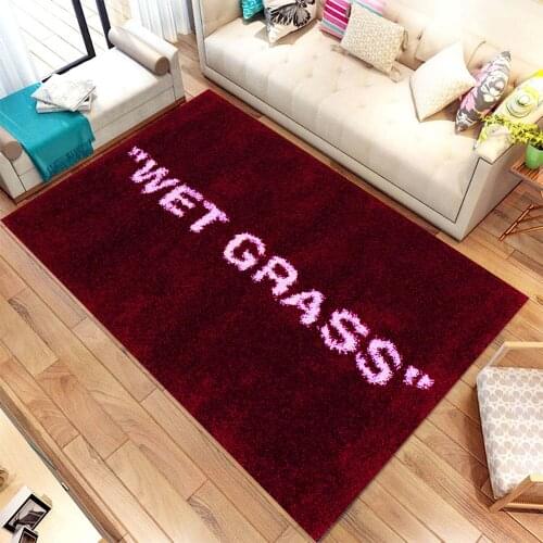 Wet Grass Maroon Pattern Non Slip Area Carpet, Modern Rug, Corridor Carpet, 3d Print Carpet, Kids Room Rugs,Arts Rug