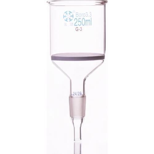 Bush funnel with stopper,Capacity 250ml,Joint 24/29,O.D. 80mm,Effective length 80mm,Sand board funnel,specifications G3/P30