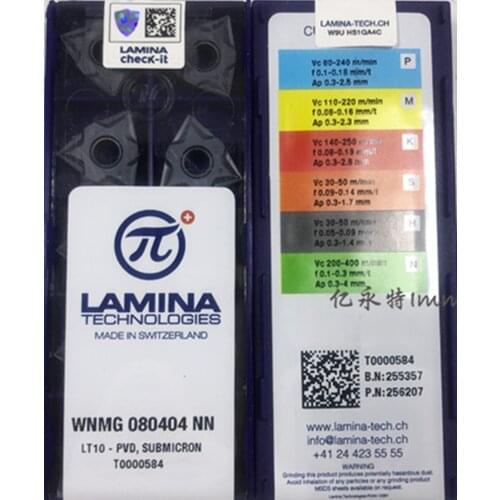 WNMG060404NN WNMG060408NN LT10 100% swiss Lamina Carbide insert Processing: stainless steel, steel, cast iron. Etc
