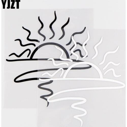 YJZT 13.5X15CMCute Pretty Sun Sunshine Car Sticker Sunset Vinyl Decal Car Window Decor Black / Silver 10A-0251