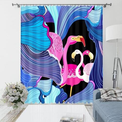 Home Plant Animal 3D Printing Curtain Adult Bedroom Curtain Living Room Curtain Shade Fabric Custom Hook Decorative Curtain