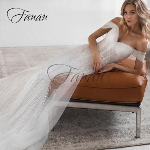 Sweetheart Off The Shoulder A-Line Wedding Dress Beading Backless Tulle Court Train Bridal Gown Свадебное платье vestidos