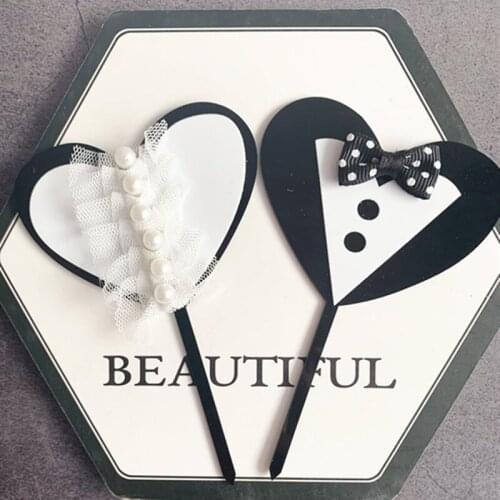 2pcs/set bride bridegroom Love cake topper wedding cupcake topper wedding and party decoration