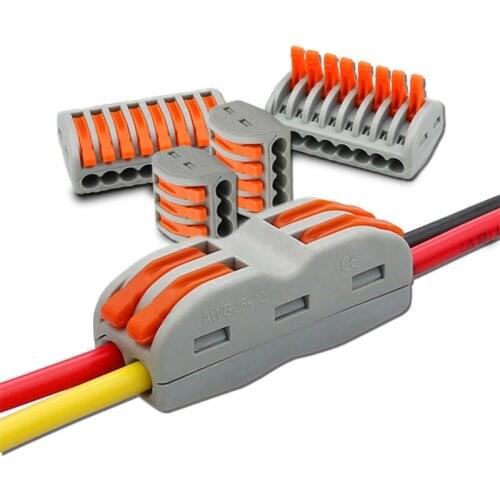 20/50 pcs Mini Quick Wire Connector Universal Compact Orange Plug-in Wire Terminal 2P 3P 4P 5P 8P