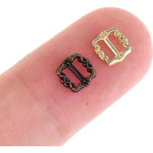20 Pcs Ultra-small Tri-glide Belt Buckles Doll Bag Buckle DIY Dolls Mini Button Shoes Clothes Accessories 6*6mm
