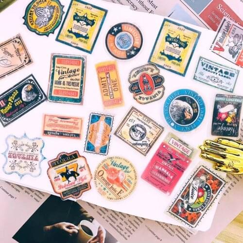 22PCS Vintage Poster Stickers DIY Scrapbooking Junk Journal Base Collage Mobile Computer Diary Gift Sealing Decoration stickers