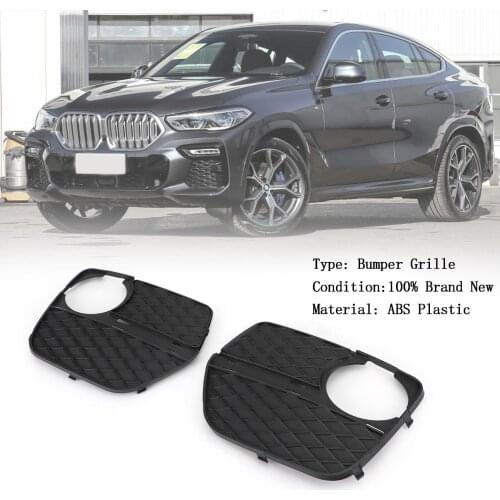2x Front Bumper Closed Grid Fog Light Grille Left & Right For BMW X6 2012-2014 51117312605 51117312606