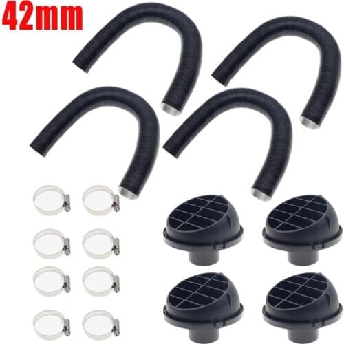 42mm 4xCar Heater Ducting Pipes+4x Warm Air Vent Outlets Hose Clamp Diesel Parking Heater Replacement For Webasto Eberspacher