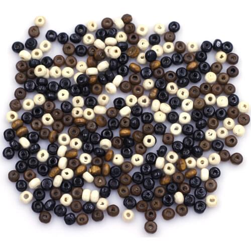 900Pcs Wood Spacer Beads Wooden Round Tiny Mixed Crafts Jewelry DIY Findings 4x3mm