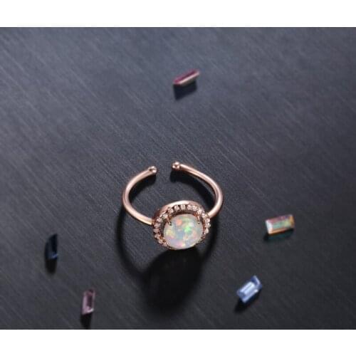 Garilina Accessories white opal cubic zirconia ring female opal opening ring adjustable ring fashion jewelry AR2284
