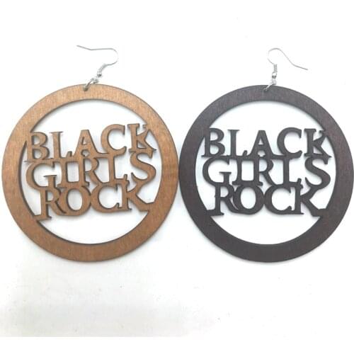 Free Shipping! 5pairs/lot Black Girls Rpck Wooden Earrings