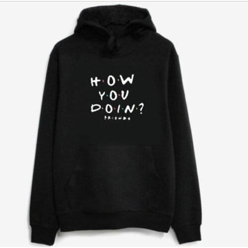 BoozRey Fall 2021 Womens Clothing Pink Top Long Sleeve Friends Printed Loose Long-sleeved Pullover Hooded Sweatshirt Women