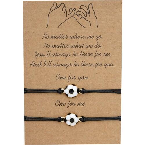 Charm Bracelet For Boy Girl Copper Gold Color Football Ball Braiding Adjustable Bracelet Couples Friendship Bracelet Men Jewelry