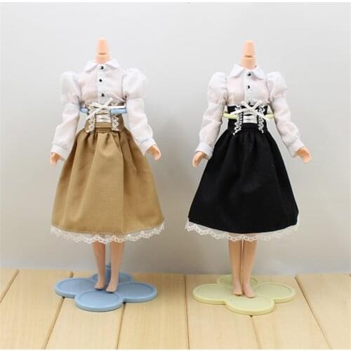 DBS ICY Blyth doll clothes White shirt Brown/black skirt suitable for 1/6 joint body azone girl gift