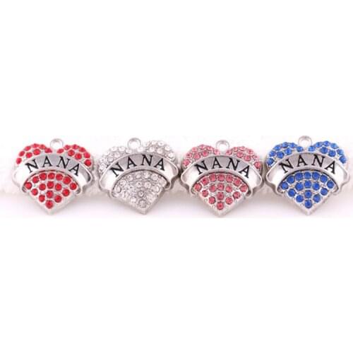 European and American fashion jewelry with vintage NANA crystal heart pendant necklace for female (chain randomly sent)