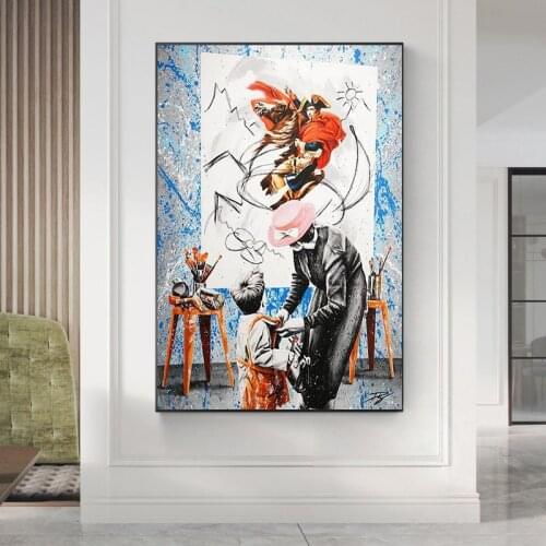 Graffiti Art Canvas Art Poster and Unfinished Mural Painting on The Wall Modern Style Graffiti Can Picture Room Home Decoration