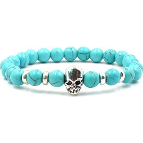 HIP Hop 1PC 8mm natural white stone bracelet Shantou elastic bracelet For Men Women Jewelry Dropshiping