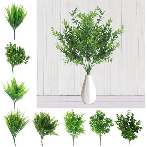 1PCS COXEER Creative Artificial Shrubs Decorative Artificial Plant Ferns Simulation Plant Plastic Flower Fern Home Table Decor