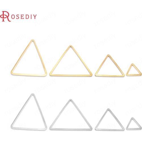 50PCS 9/15/17/20/24/29/20x25MM Brass Triangle Shape Closed Rings Connect Rings Diy Jewelry Findings Accessories wholesale