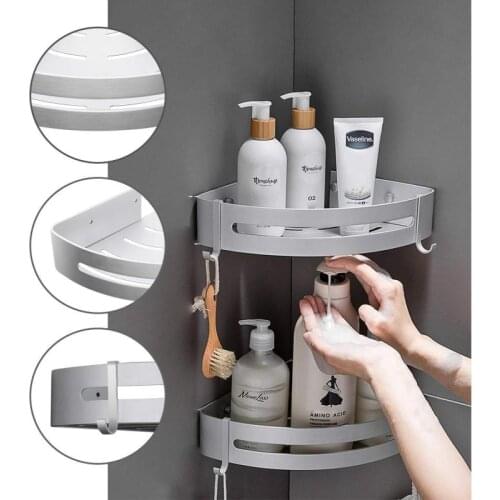 Good-looking Bathroom Shelf Bath Shower Shelf Bath Shampoo Holder Bathroom Corner Shelf Wall Mounted Kitchen Storage Holder